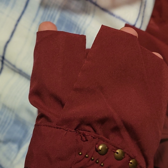 Y2K Maroon off the shoulder light weight Summer dress by Angie Small - Picture 7 of 8